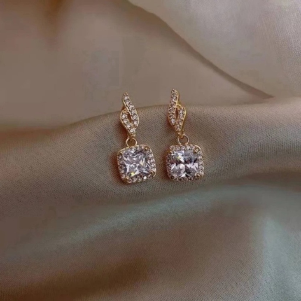 5 for $25 Classy 14k Gold Plated Diamond Earrings
